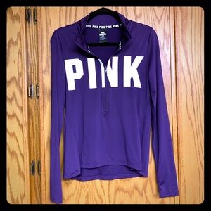 Pink Quarter Zip Athletic Pullover